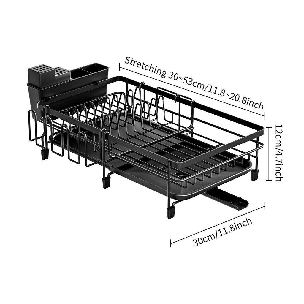 Dish Drainer Rack-With Cutlery Cup Holder-Utensil Holder For Kitchen Counter