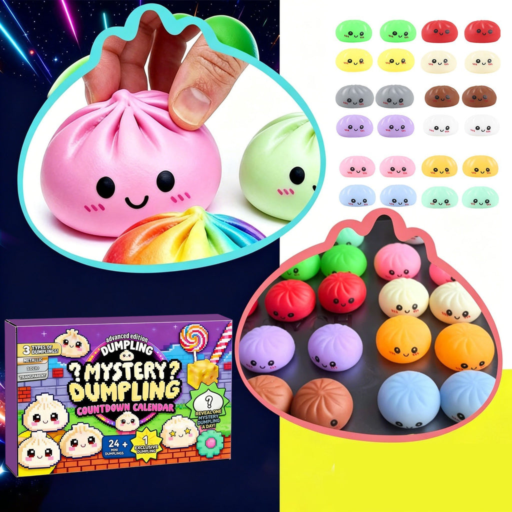 24PCS Squishy Dumpling Bao Bun Glitter Stress Relief Toy Mystery Blind Box