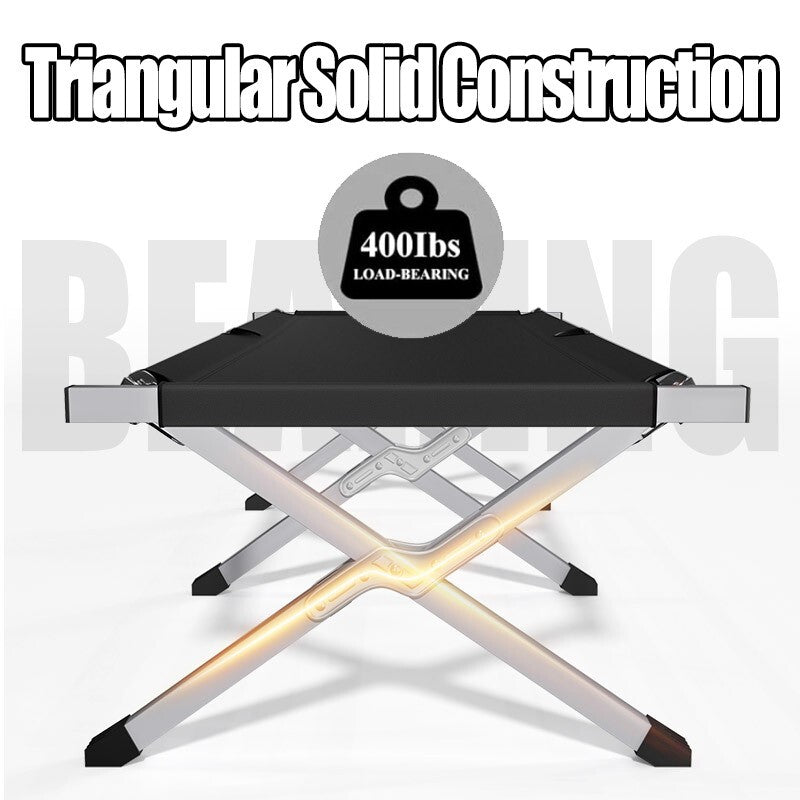 Heavy Duty Folding Camping Camp Bed Light Aluminium Steel Legs FREE CARRY BAG