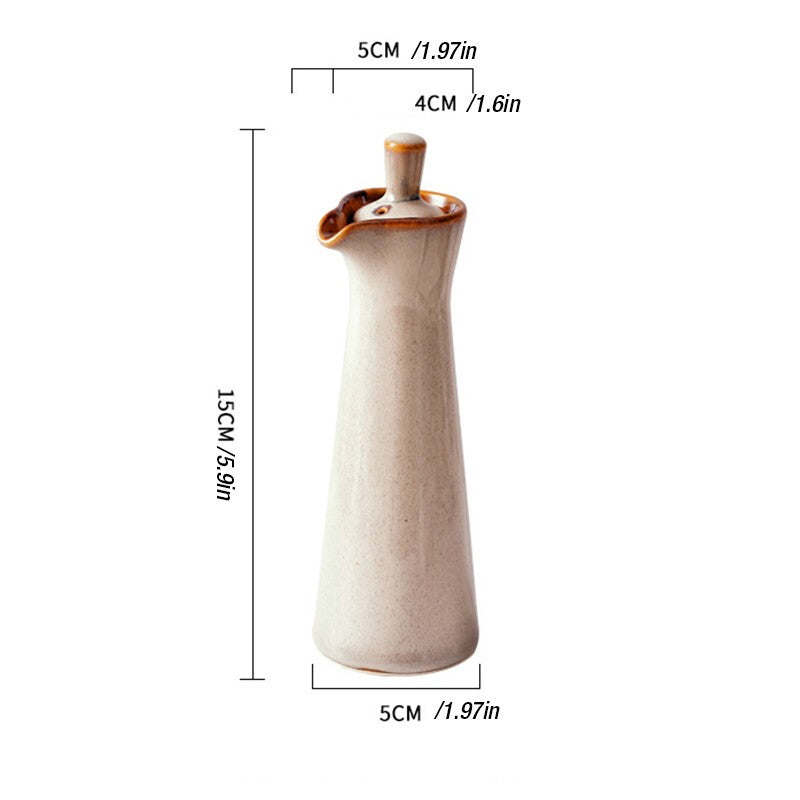 *120ML* Japanese Style Ceramic Oil Olive Dispenser Soy Sauce Pot Small Sauce Jar