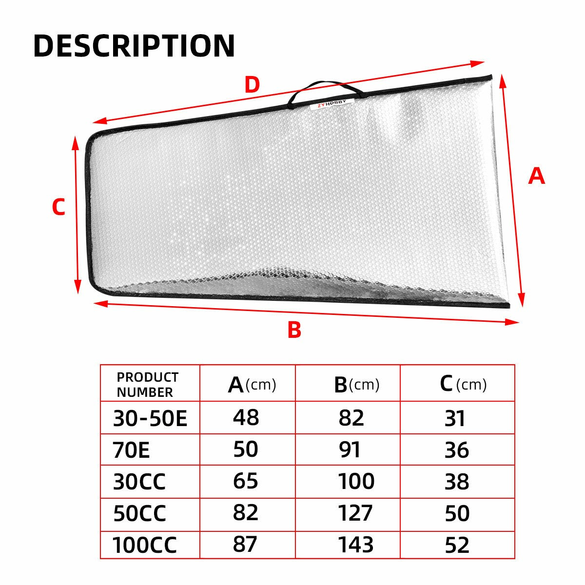 Bubble Protection Wing Bag For 30-50E 70E 30CC 50CC 100CC RC Model Plane Silver