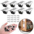 8pcs Mini Caster Wheels Little Rubber Rolling Wheels Low Profile Swivel Casters