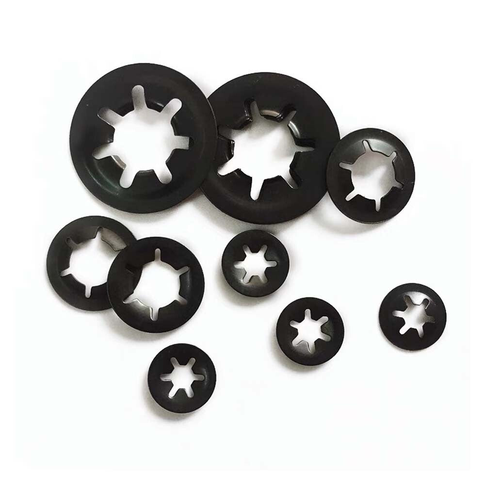 280/340Pcs Starlock Washers Push On Lock Star Tooth Grab Fastener Clips Lock Set