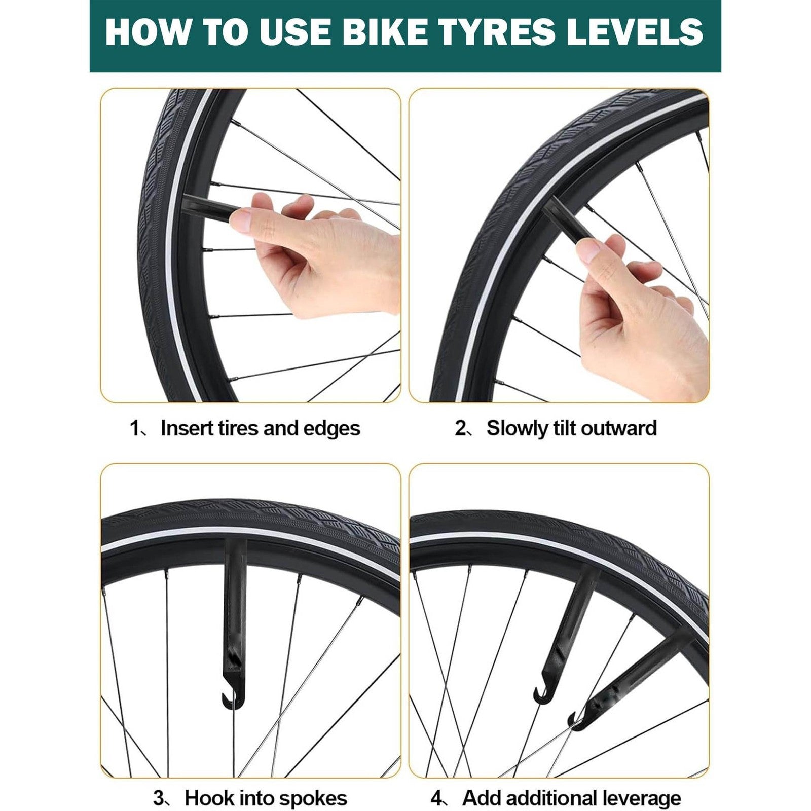 Pack of 3 Tyre Levers Plastic Durable Lightweight New Bike Cycle Tools