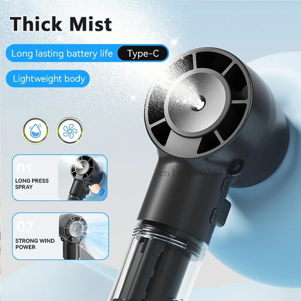 Handheld Fan Spray Fan with Water Mist - Personal Cooling