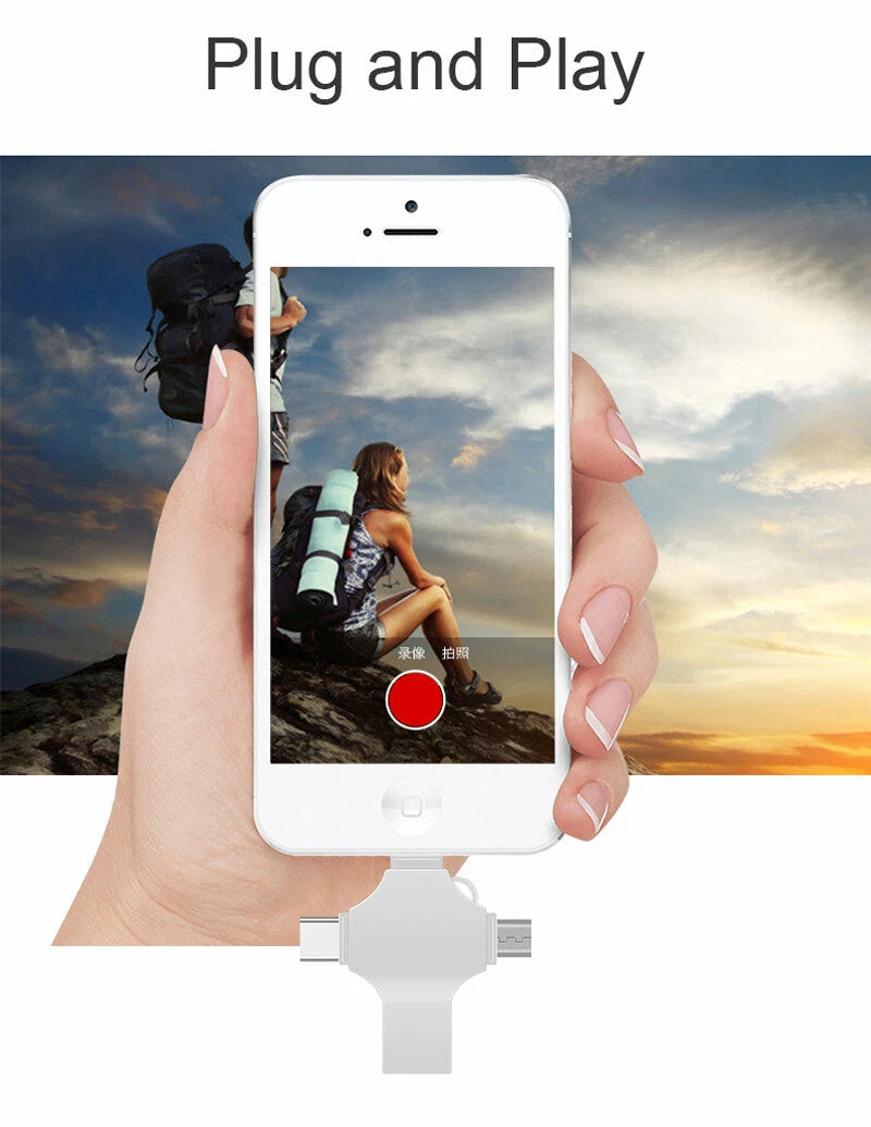 4 in 1 2TB USB 3.0 Memory Photo Stick For iPhone Samsung Android UK