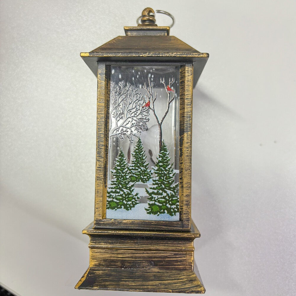 Christmas Snow Globe Lantern LED Light Santa Hanging Night Lamp UK
