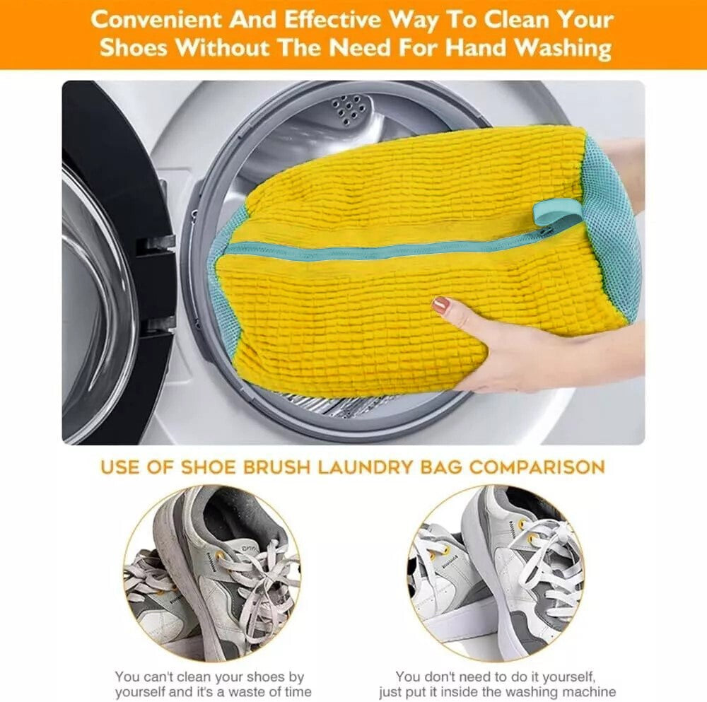 2pcs Washing Machines Trainers Shoes Laundry Bag Wash Boot Mesh with Zips