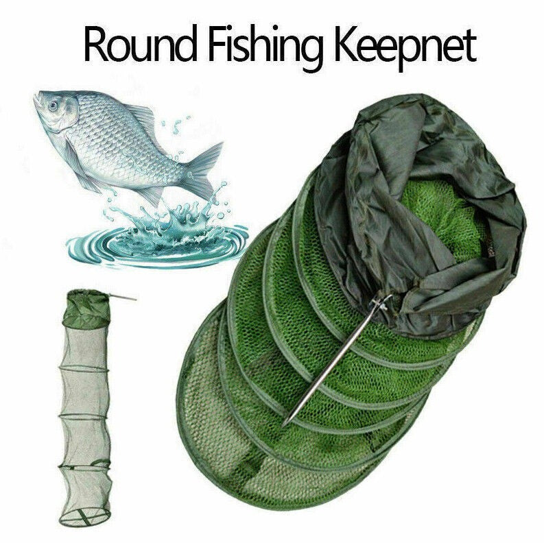 Foldable Fishing Keep Net Quick Driyng Durable 33*200cm Mesh for Bait Fish Crab