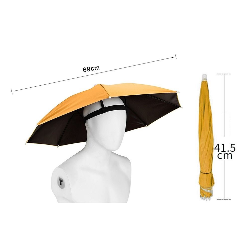 Adults/Children Windproof Rain Gear Sunshade Head Hats New Head Umbrella Hat