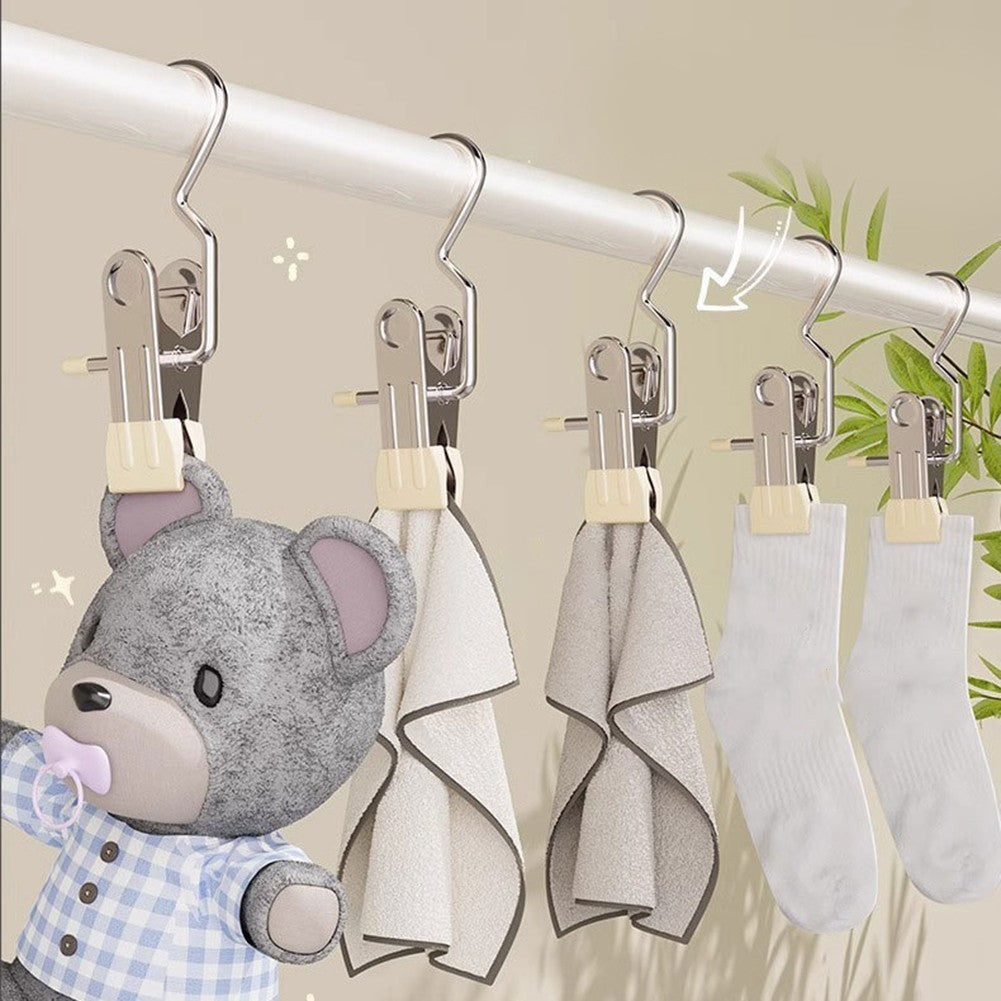 Multifunctional Stainless Steel Hook Clips 20 Pcs for Securing Pants and Socks