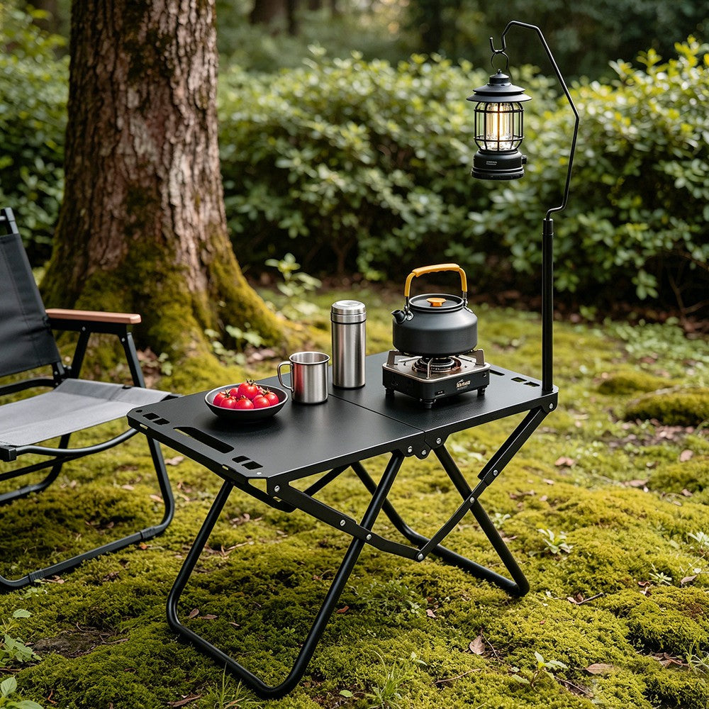 Folding Camping Table Metal Picnic Portable Party BBQ Tables Indoor Outdoor UK
