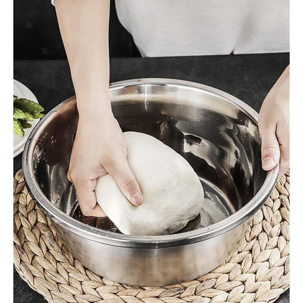 3IN1 Kitchen Basin Chopping Grater Cutter Strainer Bowl Set 28cm Stainless Steel