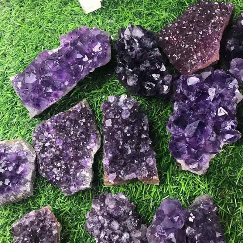 100-150g Large Natural Amethyst Cluster Quartz Crystal Druzy Geode Healing Stone