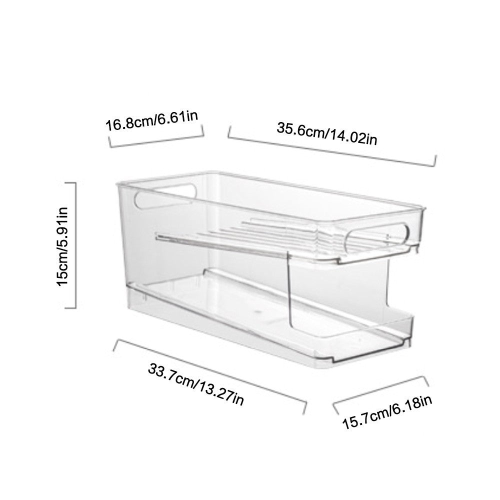 Double Layer Soda Can Dispenser Drink Beer Beverage Storage Rack Holder Shelf