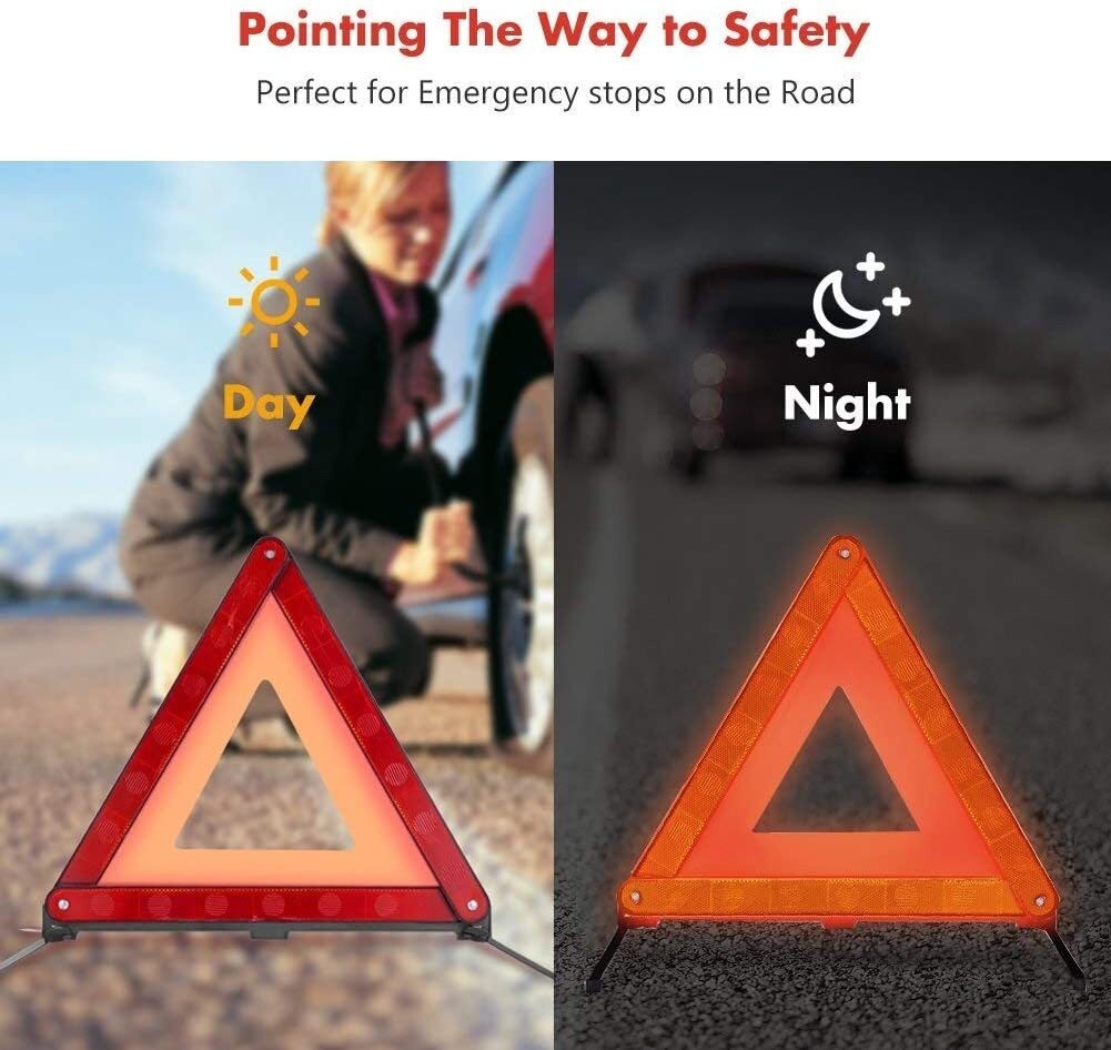 Warning Triangle X 2 Large Reflective Car Breakdown Hazard Road EU Emergency