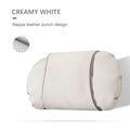 White Leather Car Seat Head Neck Rest Cushion Pad Headrest Pillow 1 piece