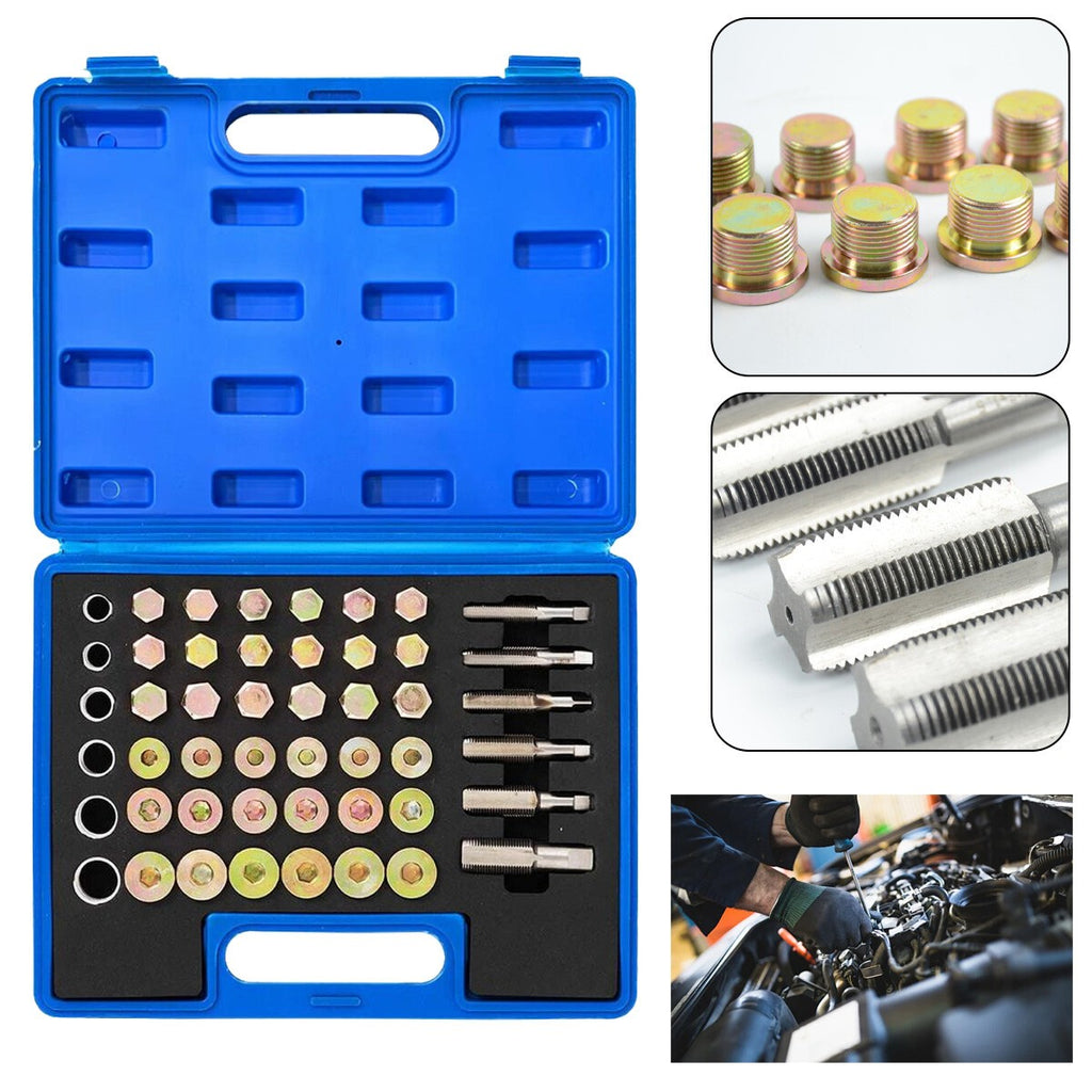 114pc Oil Pan Thread Sump Repair Kit Gearbox Drain Plug Tool Set M13 - M22 UK