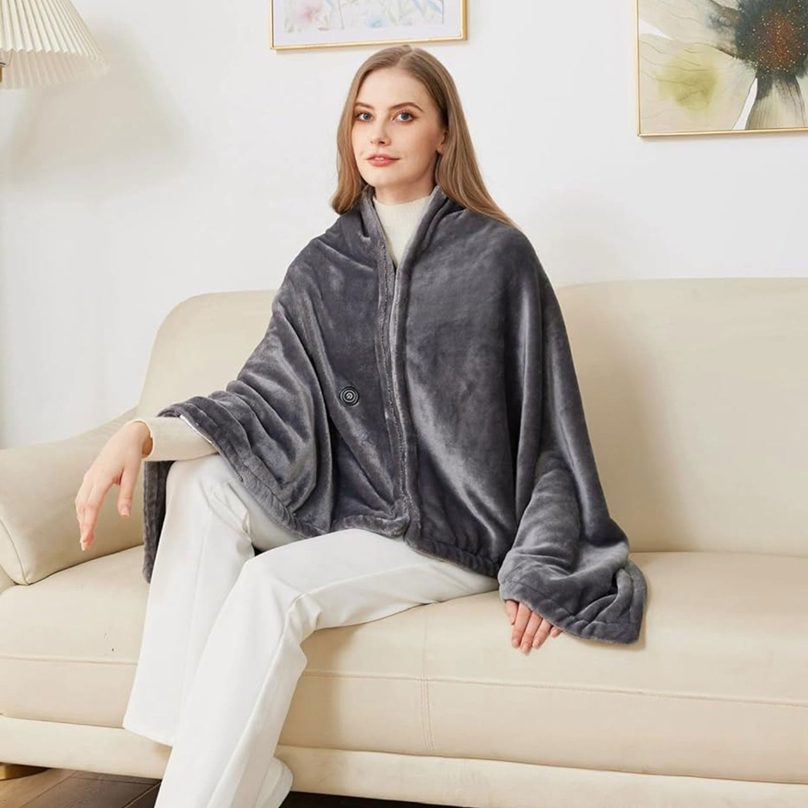 Electric Heated Shawl Blanket USB Wearable for Winter Warm 3 Temperature Levels