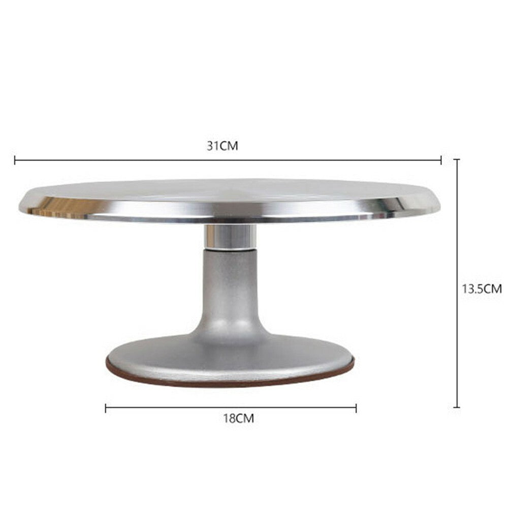 12'' Cake Turntable Aluminum Cake Revolving Stand Holder Cake Baking Decor Tools