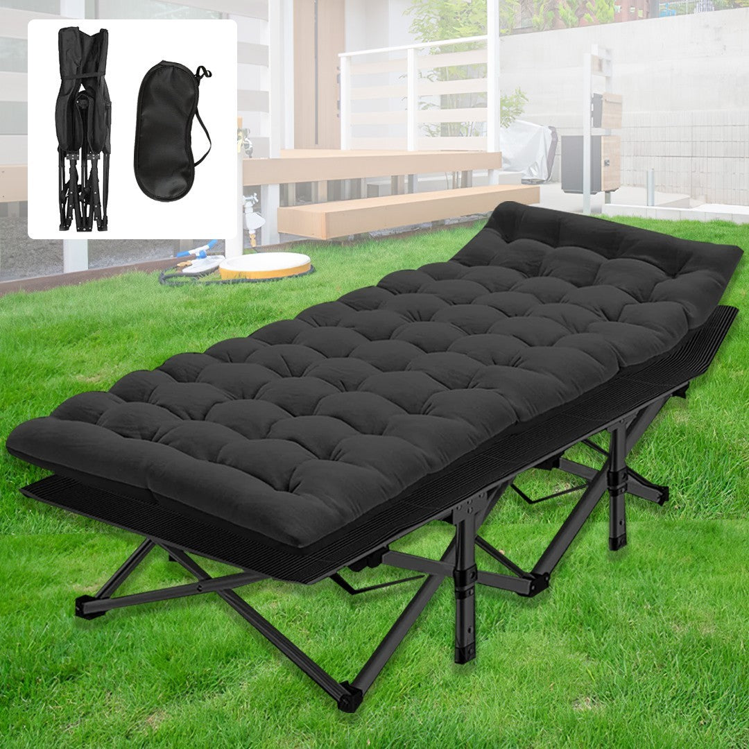 Camping Cot Heavy-Duty Portable Camping Bed  Folding Sleeping Bed with Mattress