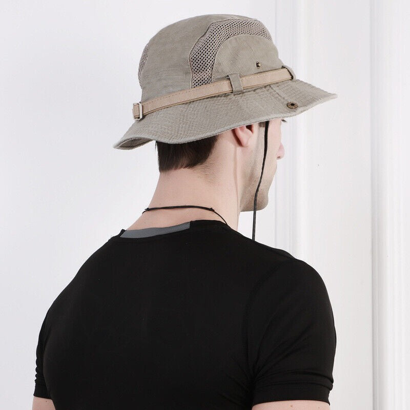 Unisex Cotton Bucket Hat Sun Cap Breathable Fisherman Hat Summer Outdoor Travel