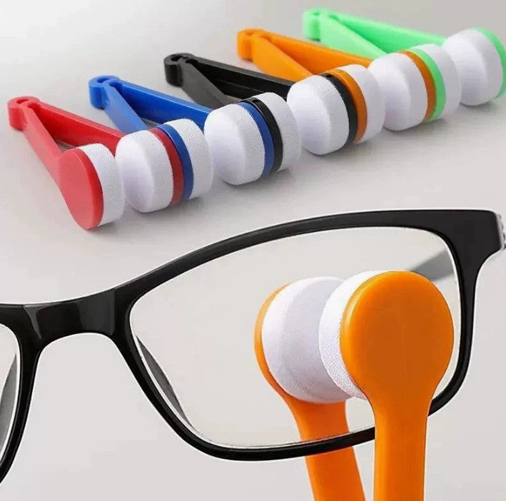 5PCS Portable Cleaning Tongs for Eyeglasses, Mini Glasses Cleaner with Keychain