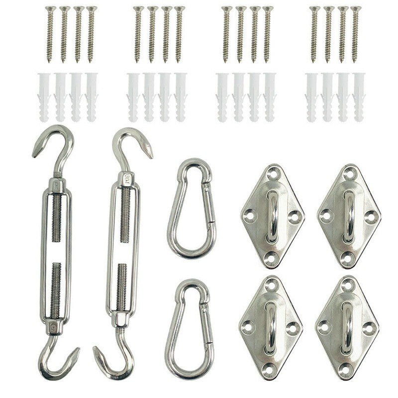 Stainless Steel Sun Shade Sail Accessory Wall Fixing Mounting Hardware Kit Tool