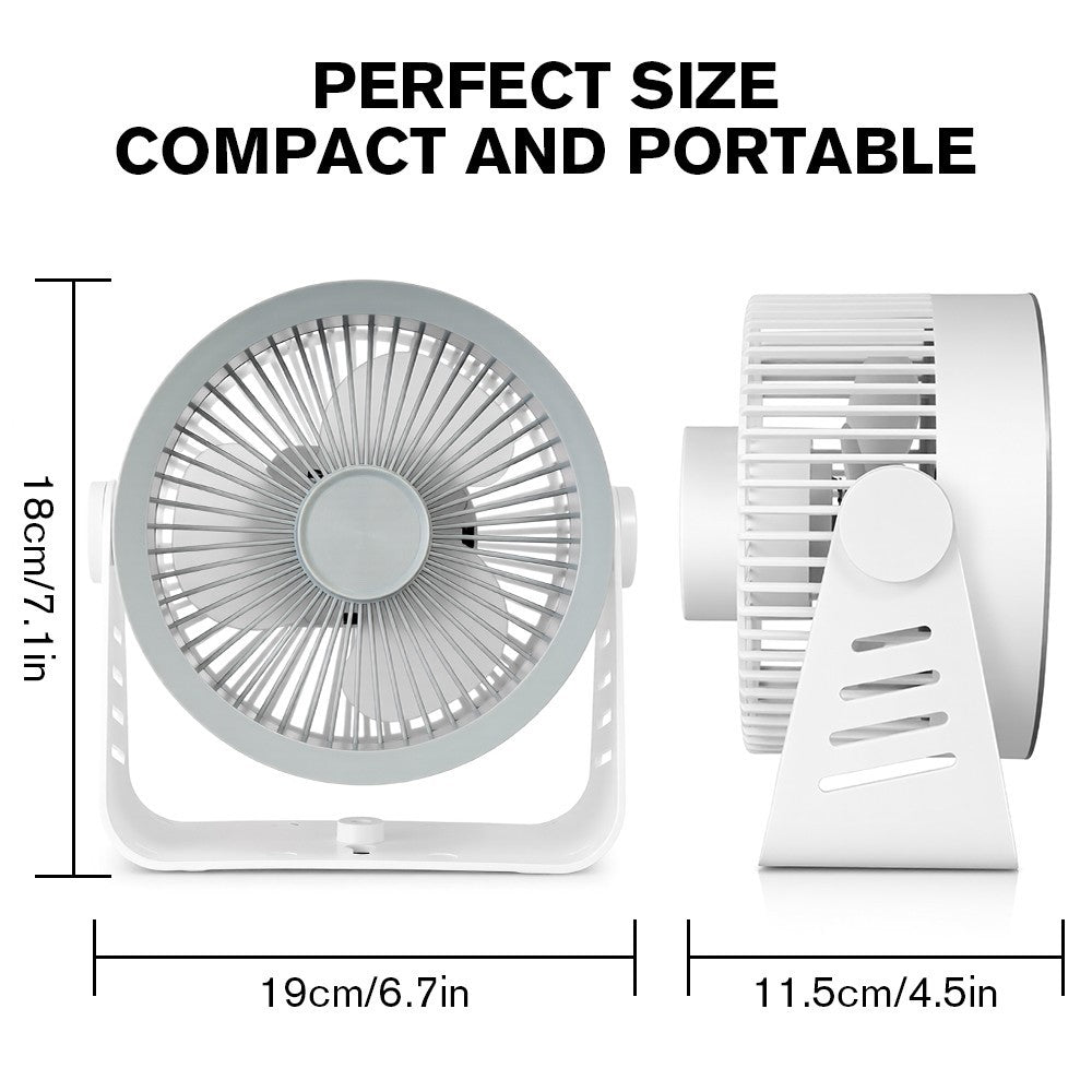 Rechargeable USB Desk Fan Portable Mini Cooling Fan 5 Speed Quiet Office.*