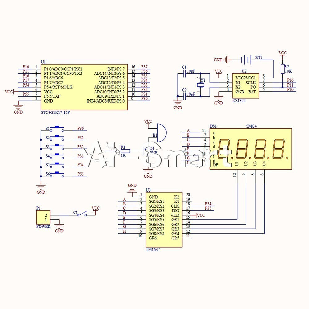 DC 5V 4-Digit Digital Light Bar Clock kit Brightness Adjustment Welding Practice