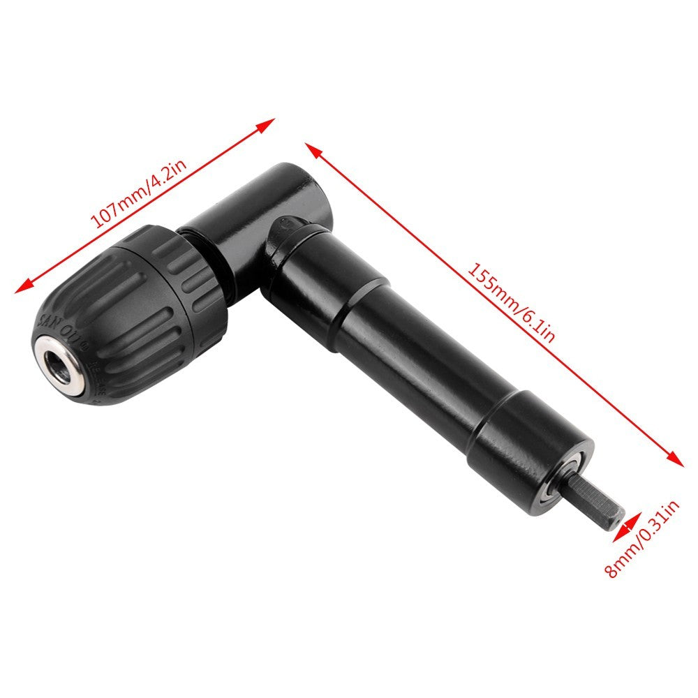 Right Angle 90° Angled Drill Attachment Adapter Metal 0.8mm-10mm 3/8-24UNF Chuck