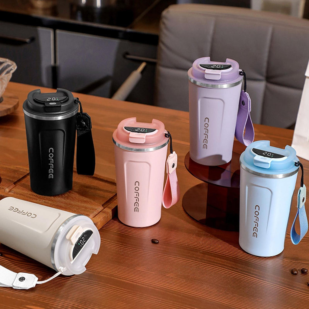 Smart Thermo Travel Coffee Mug Cup Thermal Stainless Steel Vacuum Flask 510ml