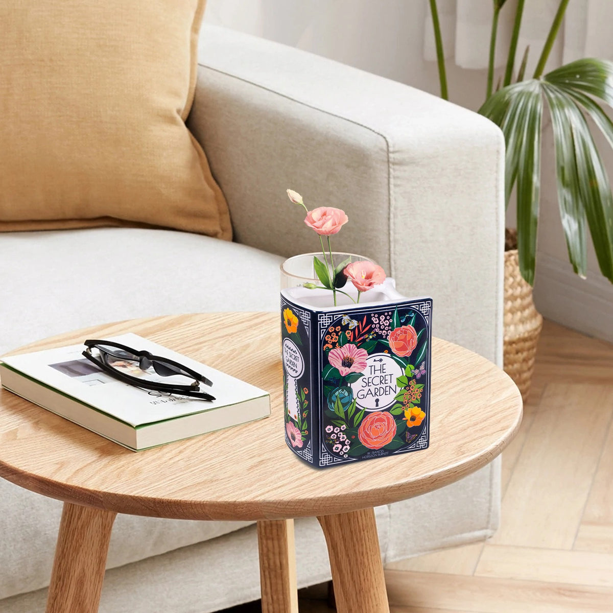 Ceramic Book Shaped Table Flower Vases Decorative Home Bedroom Decor Art Vase