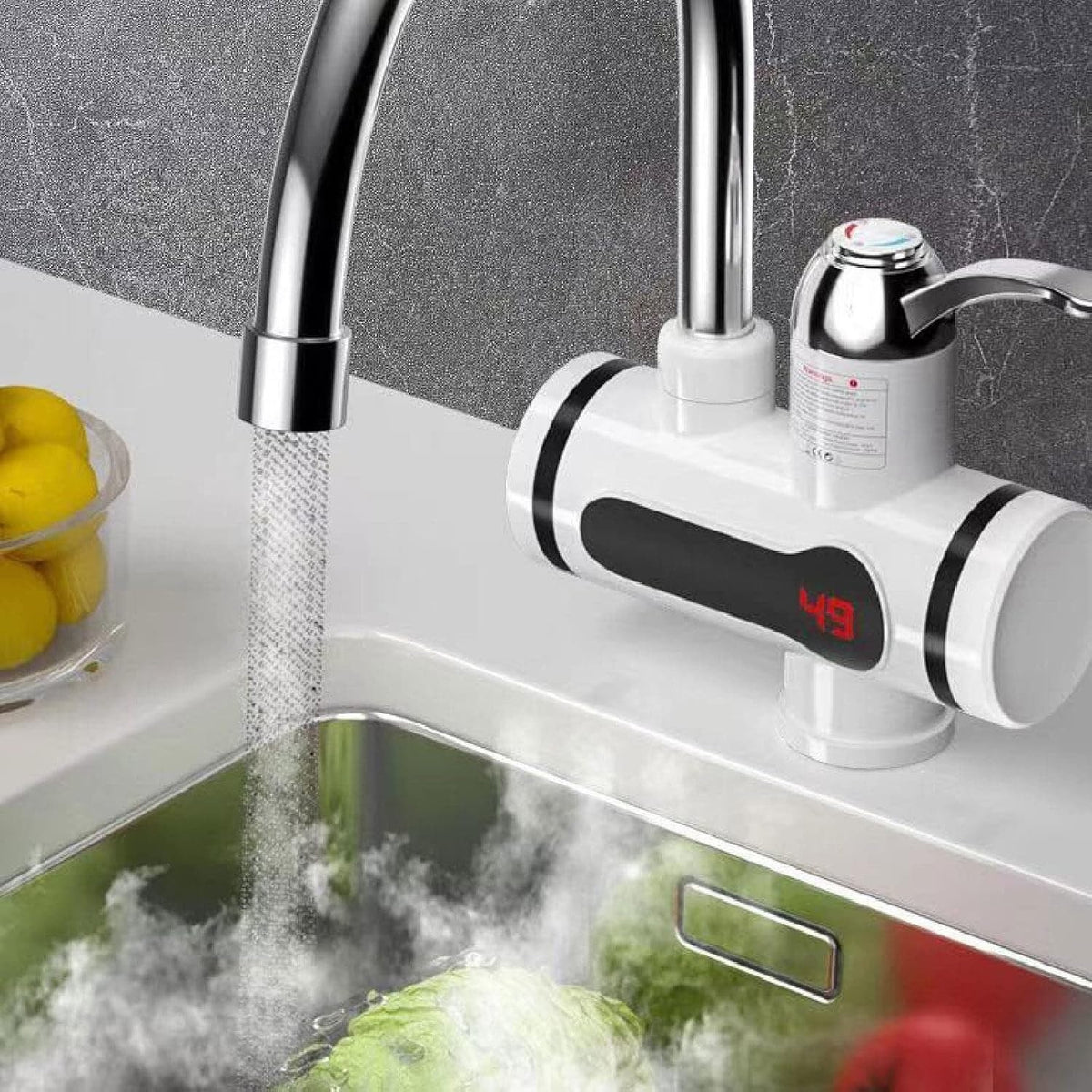 360° Electric Hot Water Faucet, Fast Instant Heating Tap for Kitchen & Bathroom