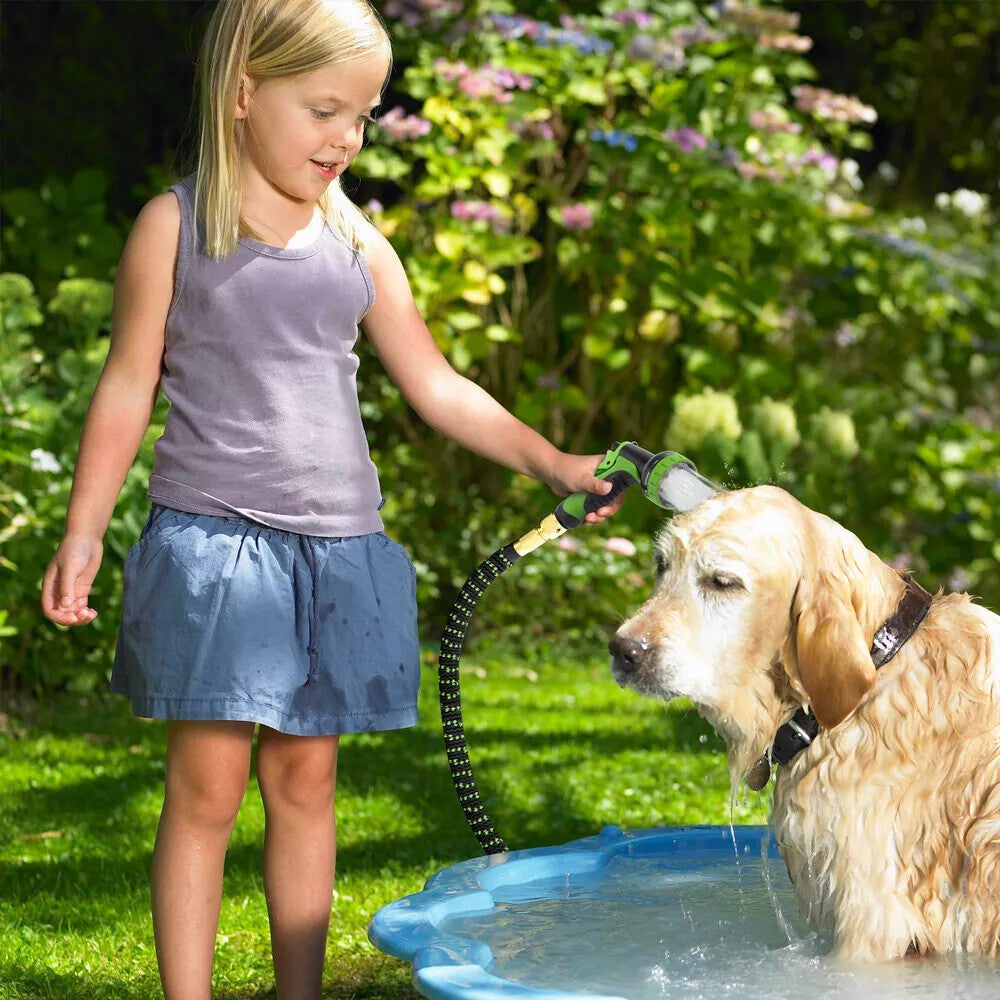 Heavy Duty Expandable Garden Hose 10 Function Flexible Spray Water Gun 100FT