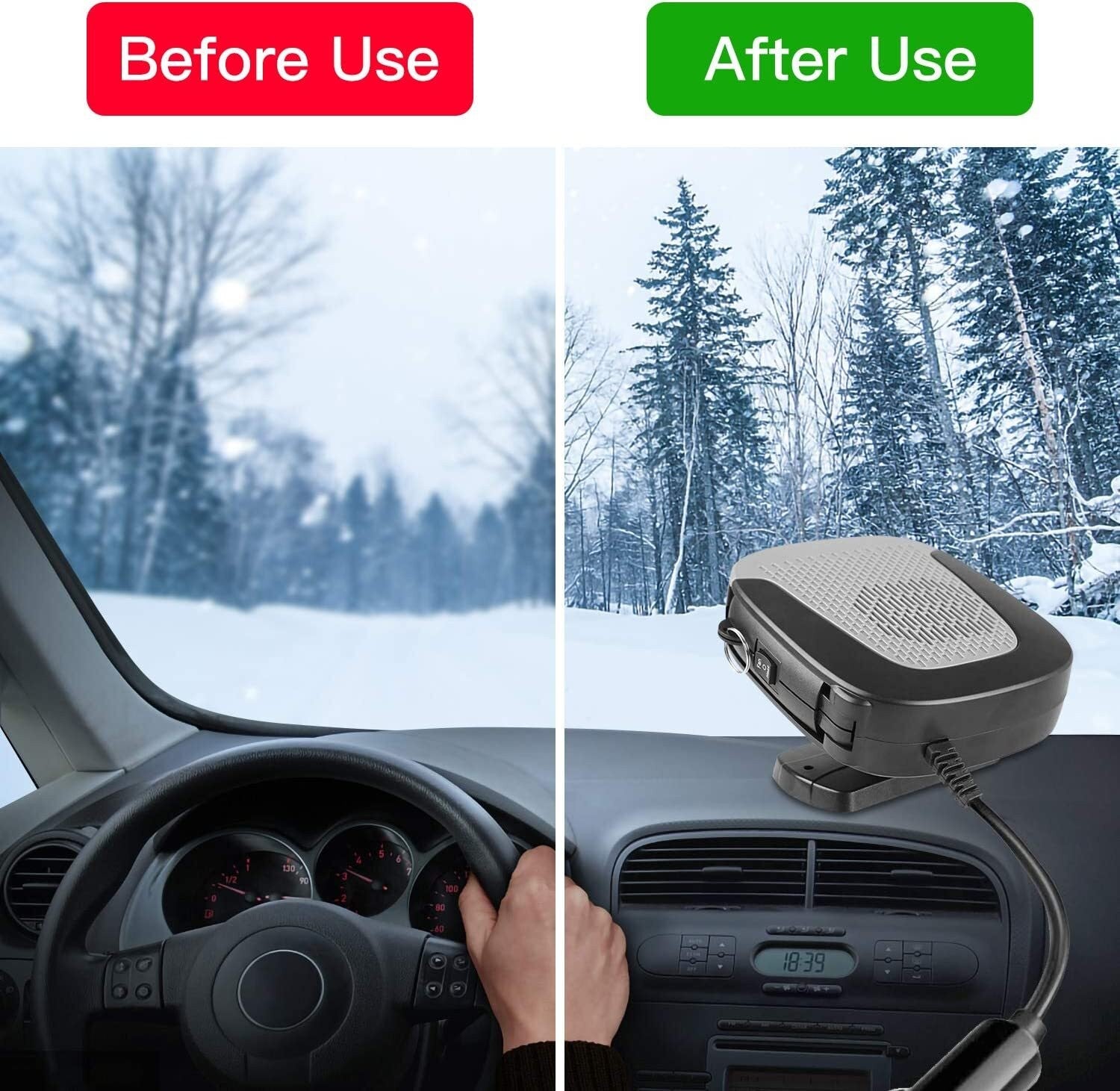 Portable DC 12V Electric Car Heater Heating Fan Defogger Defroster Demister