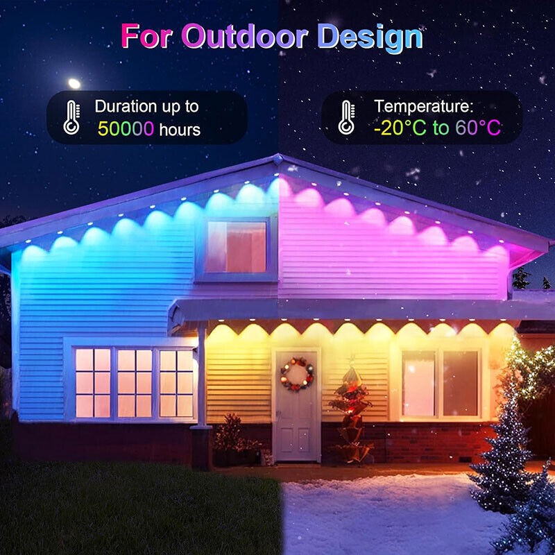 Permanent Outdoor Eaves Lights Smart RGBIC App Remote LED DIY Scene Modes lamp