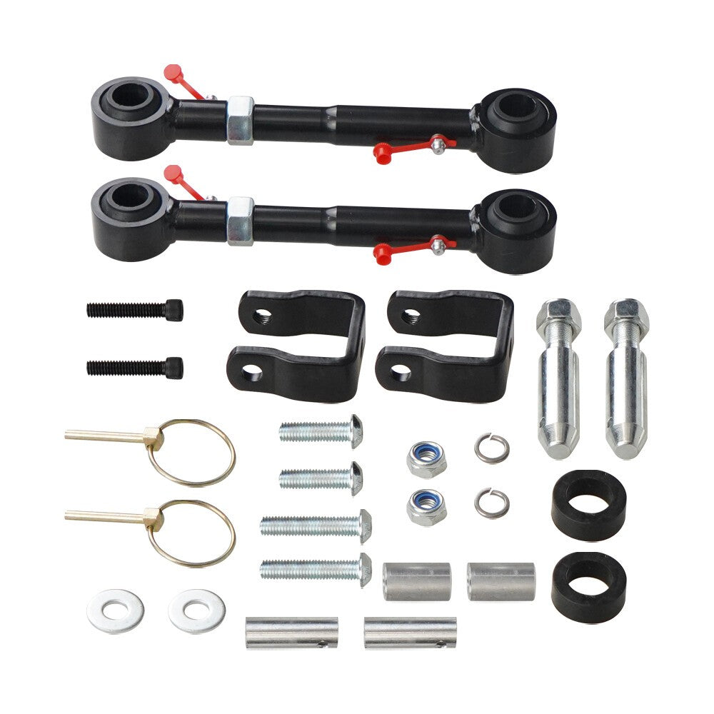 Adjustable Front Sway Bar Quicker Link Disconnects +Bolts for Wrangler 1998-2006