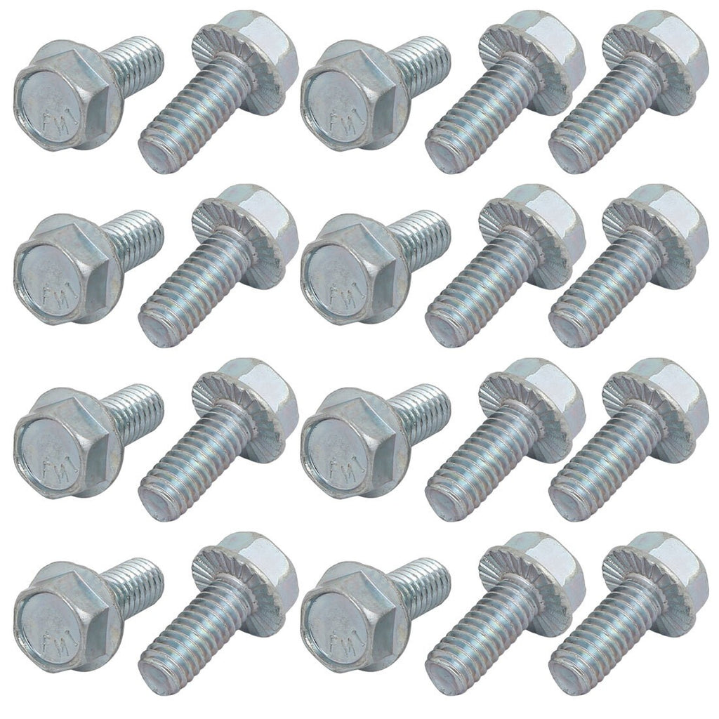 20Pcs 5/16-18 x 3/4Inch Thread Carbon Steel Hex Serrated Head Flange Screw Bolt
