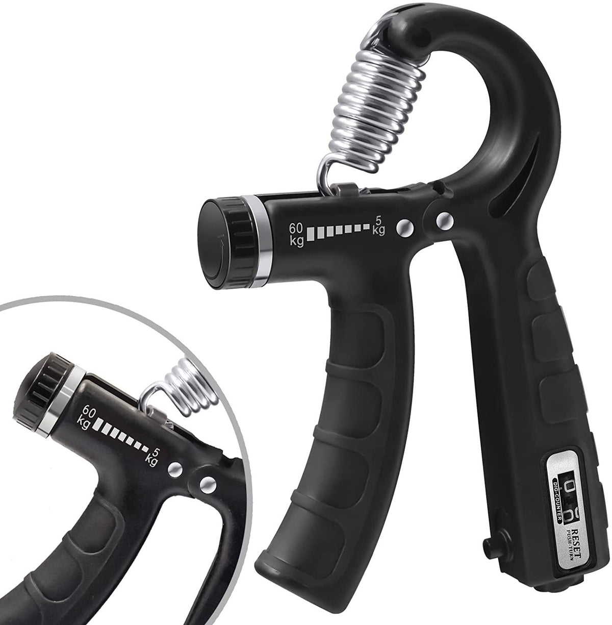 5-60KG Sport Hand grip Strengthener Adjustable Forearm Trainer Finger exerciser