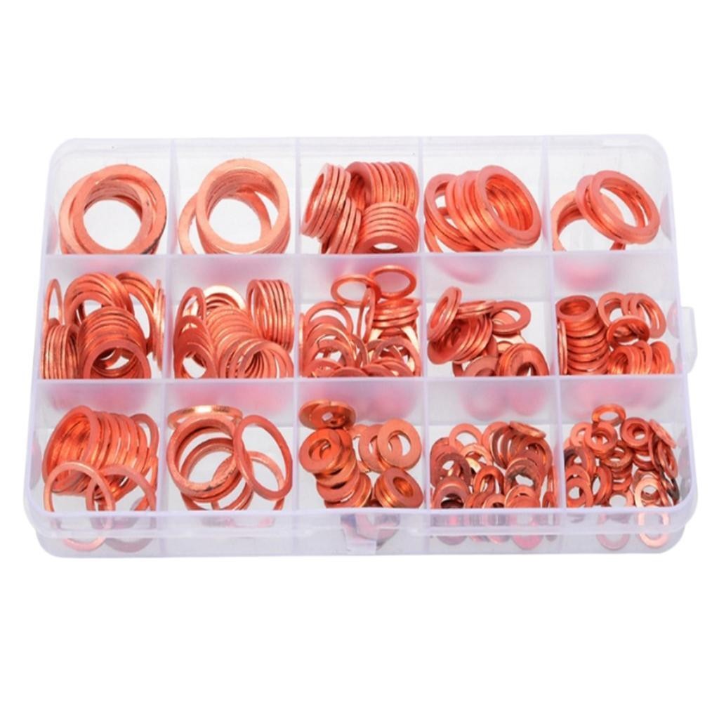 280x 12 Size Assorted Solid Crush Copper Washer Sump Plug Banjo Bolt