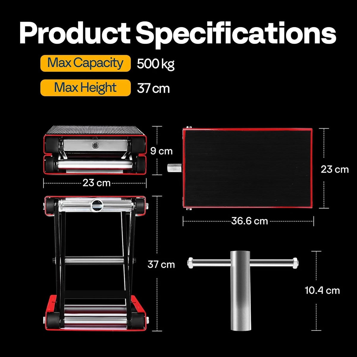 Motorcycle Scissor Jack Lift 500KG Motorbike Motorcycle Table Height Adjustable