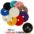 UK 16pcs Diamond Polishing Pads Wet Dry 4 Inch Set Kit For Concrete Marble Tile