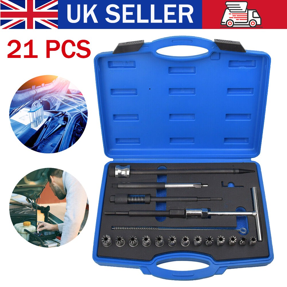 21 Pcs Diesel Injector Seat Cutter Repair Kit For Delphi Bosch Car Van Engines