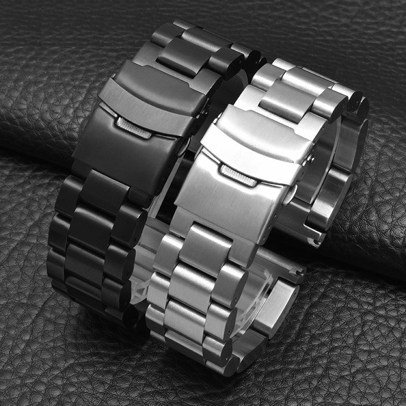 Thick  Solid Stainless Steel Buckle Clasp Watch Band Strap Replacement