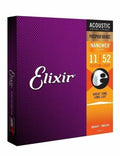 Acoustic Guitar Strings 11-52, Elixir Nanoweb Phosphor Bronze Custom Light NN3