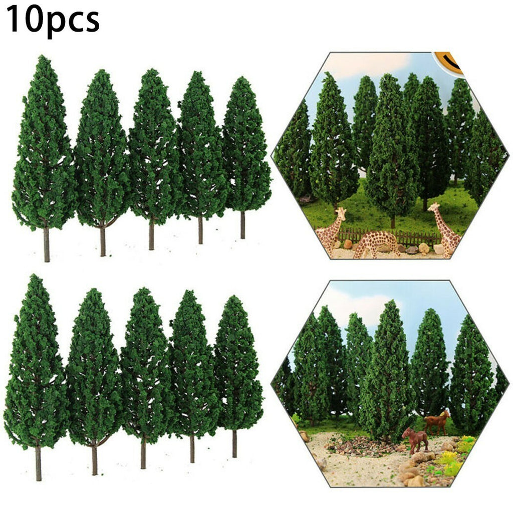 10x Model Pine Trees 15cm High For Scale Railway Scenery Layout Wargame Decor UK