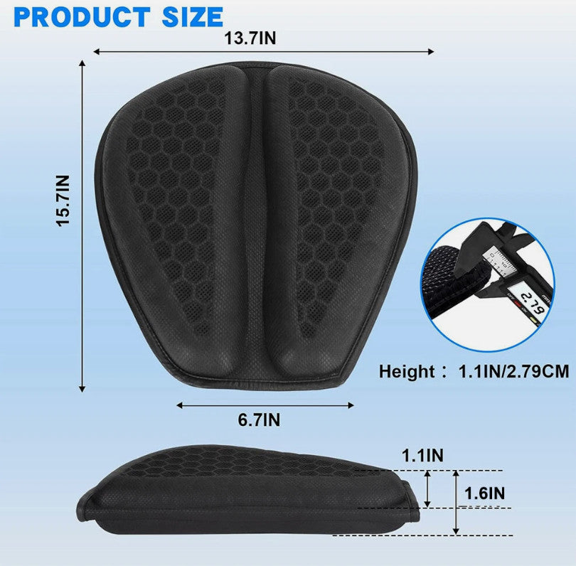 Motorcycle Gel Seat Pad Breathable Comfortable Motorbike Seat Pad for Long Rides