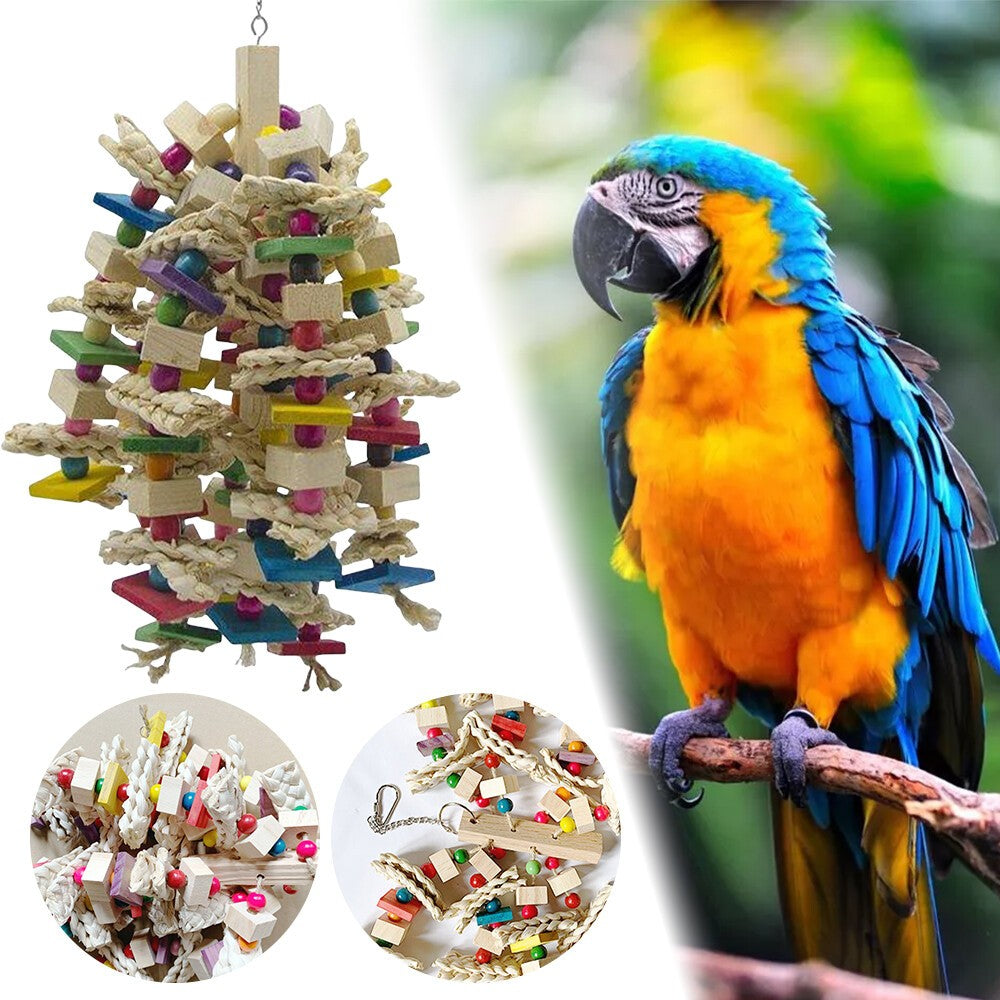 Chewing Biting Toys for Large Parrots – Bird Cage Accessories for Grey Macaws