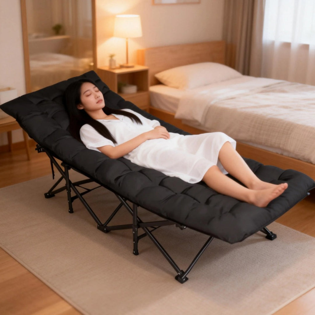 Camping Cot Heavy-Duty Portable Camping Bed  Folding Sleeping Bed with Mattress